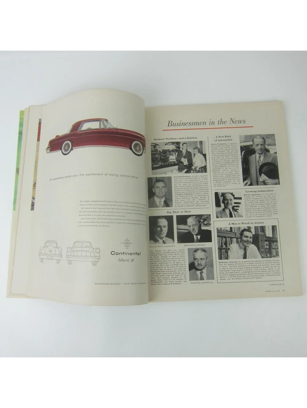 Vintage FORTUNE Magazine January 1956 Chrysler Imperial, Ford, Volkswagen Ads